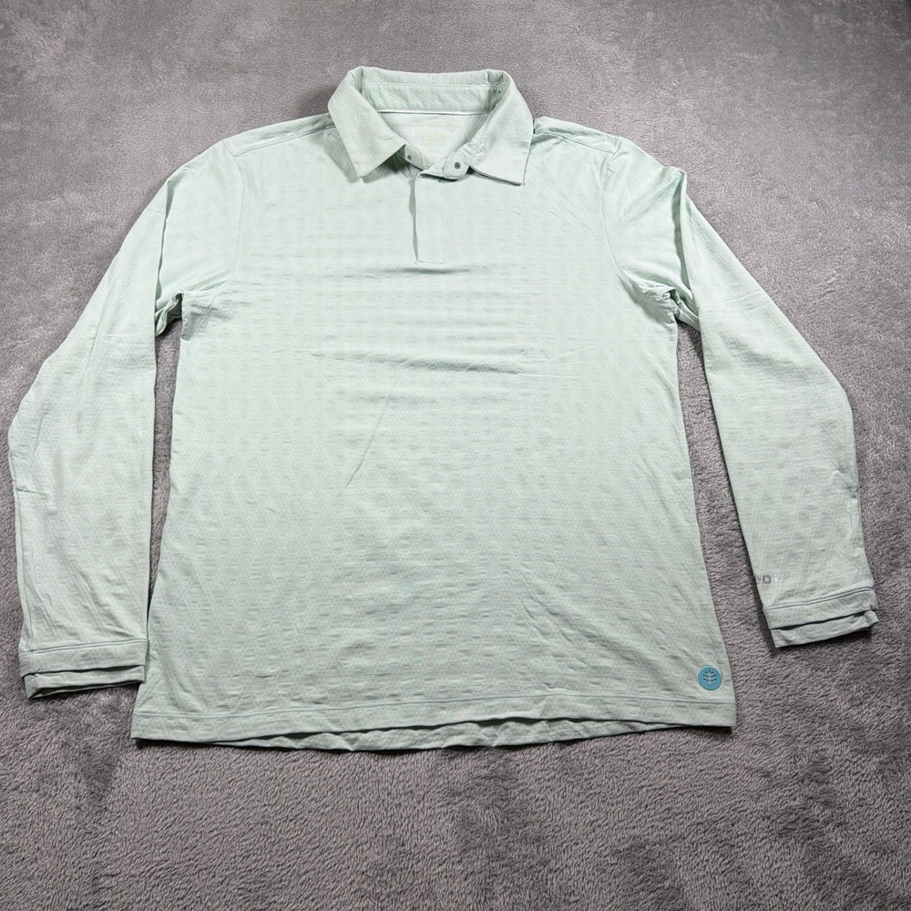 Coolibar Arobello Polo Women Medium Light Green Grid Long Sleeve UPF Golf